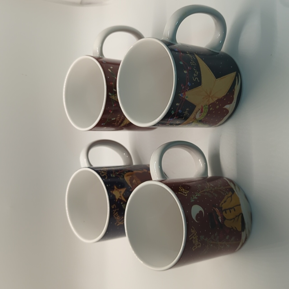 4 Ceramic Mugs tii Collections Winter Snowmen  by Jo Moulton  For Christmas